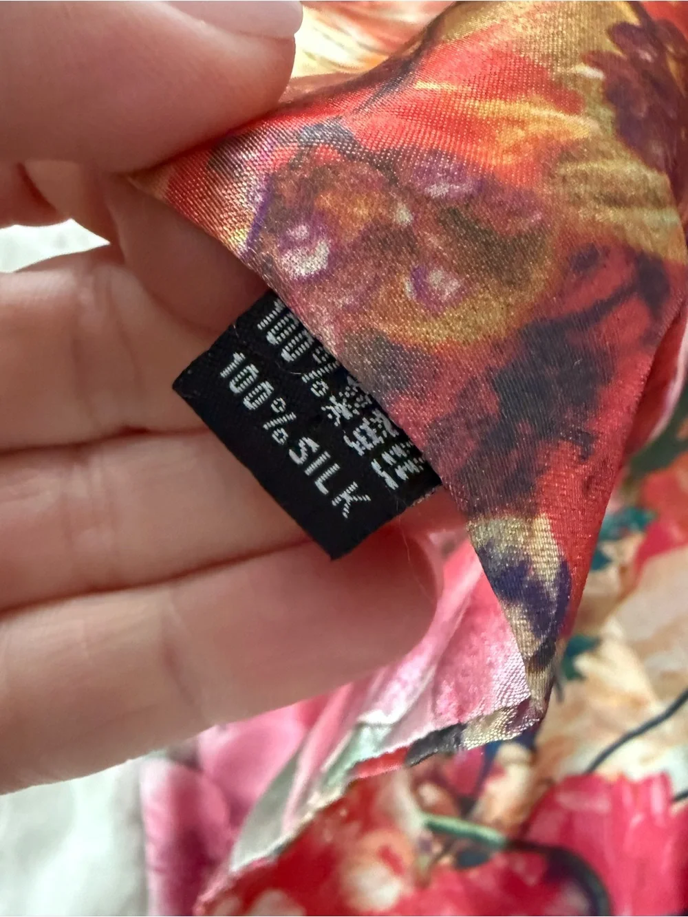 Floral Pink Silk Scarf EUC 1212
